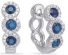 .83CT DIAMOND & AAA SAPPHIRE 14KT WHITE GOLD MULTI FLOWER HOOP HANGING EARRINGS