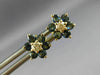 .59CT DIAMOND & AAA SAPPHIRE 14KT YELLOW GOLD 3D FLOWER STUD EARRINGS #MILANO023