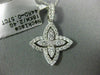 ESTATE .57CT DIAMOND 18K WHITE GOLD 3D CLASSIC 4 LEAF CLOVER FLOWER LOVE PENDANT
