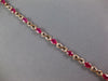 LONG 4.92CT DIAMOND & AAA RUBY 14K ROSE GOLD OVAL & ROUND X LOVE TENNIS BRACELET