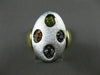 ESTATE LARGE .40CT MULTI COLOR GEM 14KT WHITE & YELLOW GOLD ETOILE FILIGREE RING