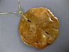 ESTATE LARGE AAA BROWN JADE 14K YELLOW GOLD HAND ETCHED LUCKY FISH PENDANT 22359