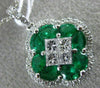 ESTATE LARGE 1.11CT DIAMOND & AAA EMERALD 18KT WHITE GOLD 3D MULTI SHAPE PENDANT