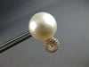 ESTATE LARGE .49CT DIAMOND & AAA SOUTH SEA PEARL 18KT ROSE GOLD CIRCULAR STUD EARRINGS