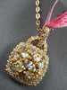 LARGE 1.61CT MULTI COLOR DIAMOND 18KT ROSE GOLD LOCK TO YOUR HEART FUN PENDANT