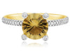 ESTATE 1.81CT DIAMOND & AAA CITRINE 14KT 2 TONE GOLD 3D ROUND FUN RING