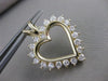 ESTATE 1.51CTW DIAMOND CLASSIC MEDIUM OPEN HEART 14KT YELLOW GOLD PENDANT #17570
