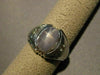 ESTATE WIDE 2.45CT DIAMOND & STAR SAPPHIRE 14K WHITE GOLD ETOILE MENS RING 25407