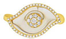 ESTATE 2.64CT DIAMOND & AAA CITRINE 14KT YELLOW GOLD FLOWER LEAF FUN RING
