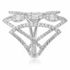ESTATE 1.64CT DIAMOND 18K WHITE GOLD ROUND & BAGUETTE CLUSTER OVAL COCKTAIL RING