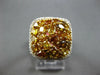 LARGE 3.0CT WHITE & INTENSE MULTI COLOR DIAMOND 18K 2 TONE GOLD ANNIVERSARY RING
