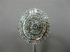 ESTATE LARGE 1.26CT DIAMOND 14KT WHITE GOLD 3D ETOILE OVAL DOUBLE HALO LOVE RING