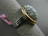 ESTATE .46CT DIAMOND 18K WHITE & ROSE GOLD 3D ETOILE OPEN FILIGREE CIRCULAR RING