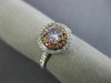 GIA 1.10CT WHITE & PINK DIAMOND 18KT WHITE & ROSE GOLD 3D HALO ENGAGEMENT RING