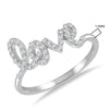 ESTATE .20CT DIAMOND 14K WHITE GOLD 3D CLASSIC ROUND SCRIPT LOVE RING