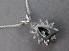 1.05CT DIAMOND & AAA SAPPHIRE 14KT WHITE GOLD PEAR SHAPE & ROUND PENDANT #27924