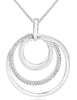.15CT DIAMOND 14KT WHITE GOLD 3D MULTI CIRCULAR CRISS CROSS FUN FLOATING PENDANT