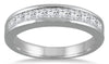 1.0CT DIAMOND 14KT WHITE GOLD 3D PRINCESS CHANNEL SEMI ETERNITY ANNIVERSARY RING