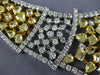 EXTRA LARGE 62.1CT WHITE & FANCY YELLOW DIAMOND 18K 2 TONE GOLD V SHAPE NECKLACE