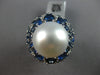 EXTRA LARGE 10.38CT DIAMOND & AAA SAPPHIRE & SOUTH SEA PEARL 18K WHITE GOLD RING