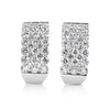 LARGE 3.06CT DIAMOND 14KT WHITE GOLD ROUND MULTI ROW INVISIBLE HANGING EARRINGS