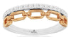 ESTATE .27CT DIAMOND 14KT WHITE AND YELLOW GOLD 3D LINK LOVE KNOT FUN RING