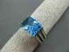 ANTIQUE LARGE 3.76CT DIAMOND AAA BLUE TOPAZ 14K WHITE GOLD ENGAGEMENT RING 27638