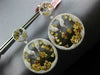 LARGE 12.15CT WHITE & FANCY YELLOW DIAMOND 18KT GOLD 3D GLOBE HANGING EARRINGS