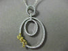 ESTATE LARGE .52CT WHITE & FANCY YELLOW DIAMOND 18K 2 TONE GOLD OVAL BOW PENDANT