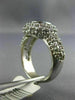ESTATE WIDE 2.50CT DIAMOND & SAPPHIRE 14KT WHITE GOLD BEZEL HALO ENGAGEMENT RING