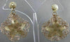 ESTATE LARGE 14K ROSE YELLOW GOLD HANGING STAR FILIGREE HOOP EARRINGS 38MM #2682