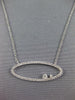 ESTATE LARGE .30CT DIAMOND 14K WHITE GOLD 3D OPEN OVAL SIDEWAY FUN LOVE NECKLACE