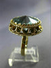 ANTIQUE LARGE 15CT AAA GREEN TOPAZ 14KT YELLOW GOLD 3D OPEN FILIGREE RING #25395