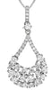 ESTATE .71CT DIAMOND 14KT WHITE GOLD 3D ROUND CLUSTER TEAR DROP FLOATING PENDANT