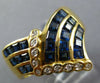 LARGE 3.8CT DIAMOND & AAA SAPPHIRE 18K YELLOW GOLD PRINCESS & ROUND V SHAPE RING