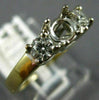 ESTATE .31CT DIAMOND 14KT 2 TONE GOLD 3 STONE SEMI MOUNT ENGAGEMENT RING #18588