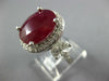 LARGE 12.15CT DIAMOND & AAA RUBY 14K WHITE GOLD OVAL ROUND & MARQUISE RING 26886