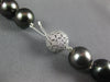 ESTATE LARGE AAA BLACK TAHITIAN PEARL 14KT WHITE GOLD 3D FILIGREE LOVE NECKLACE