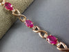 LONG 4.92CT DIAMOND & AAA RUBY 14K ROSE GOLD OVAL & ROUND X LOVE TENNIS BRACELET