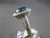 LARGE 3.49CT DIAMOND & AAA BLUE TOPAZ 14KT WHITE GOLD FILIGREE ENGAGEMENT RING