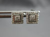 ESTATE .18CT DIAMOND 14KT WHITE GOLD 3D CLASSIC SQUARE GEOMETRICAL STUD EARRINGS