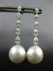 1.45CT DIAMOND & AAA SOUTH SEA PEARL 18KT WHITE GOLD 3D JOURNEY HANGING EARRINGS