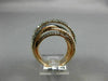 LARGE 3.69CT WHITE BLACK & CHOCOLATE FANCY DIAMOND 14KT ROSE GOLD MULTI ROW RING
