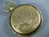 ANTIQUE VICTORIAN EXTRA LARGE 14KT YELLOW GOLD 3D FILIGREE POCKET WATCH #26635