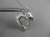 ESTATE .75CTW DIAMOND 14K WHITE GOLD OPEN FANCY HEART PENDANT CHAIN FG VVS #9821