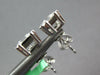 .91CT DIAMOND 18KT WHITE GOLD 3D BAGUETTE & MOON STONE CLUSTER FUN STUD EARRINGS