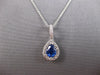 1.23CT DIAMOND & AAA CEYLON SAPPHIRE 14KT WHITE GOLD PEAR SHAPE FLOATING PENDANT