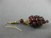 ANTIQUE AAA GARNET 14KT YELLOW GOLD CLASSIC GRAPE CLUSTER HANGING EARRINGS 22070