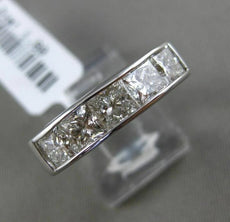 ESTATE 1.90CT DIAMOND 14KT WHITE GOLD 5 STONE PRINCESS CUT CHANNEL WEDDING RING