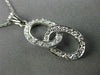 ESTATE .30CT DIAMOND 14KT WHITE GOLD 3D OVAL LOVE KNOT FLOATING PENDANT #25730